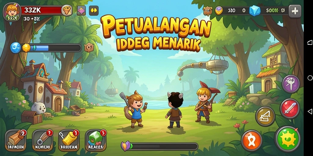 Tampilan gameplay 33ZK yang menarik dengan fitur Idle.