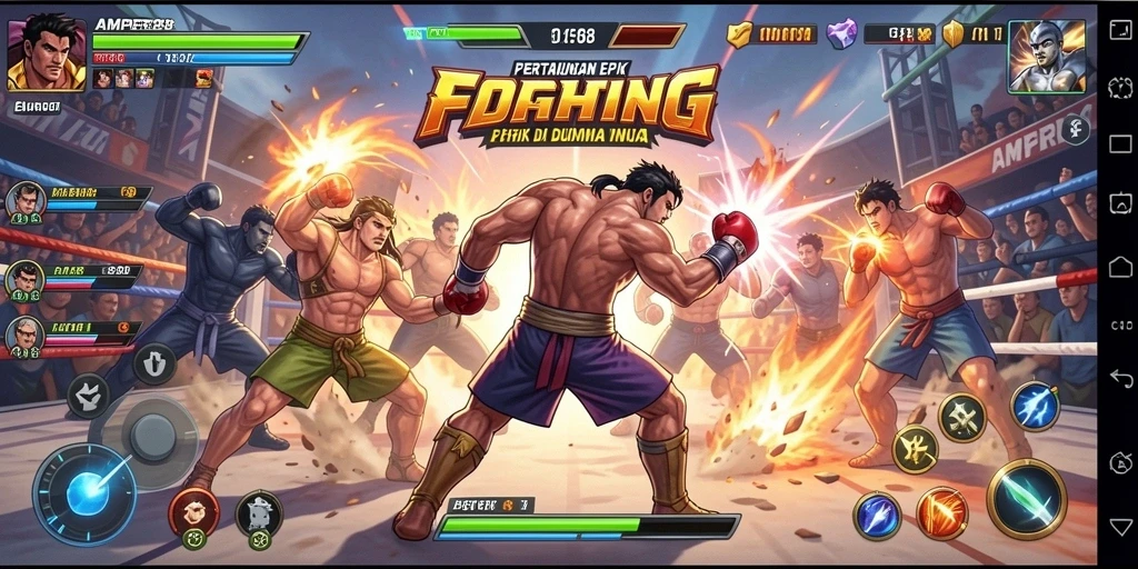 Tampilan gameplay AMPER88 dalam pertarungan yang seru dan menegangkan.
