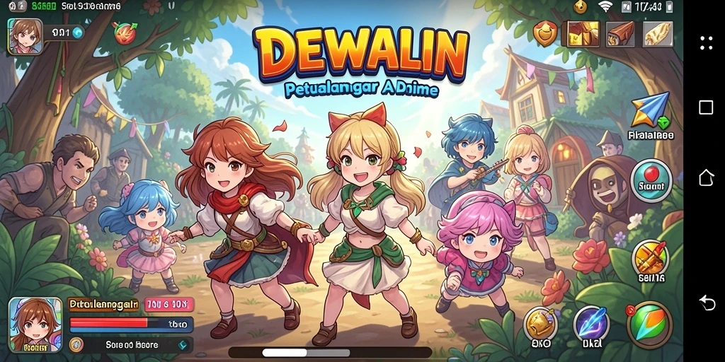 Screenshot gameplay DEWALIN menampilkan pertarungan mendebarkan di dunia Anime.