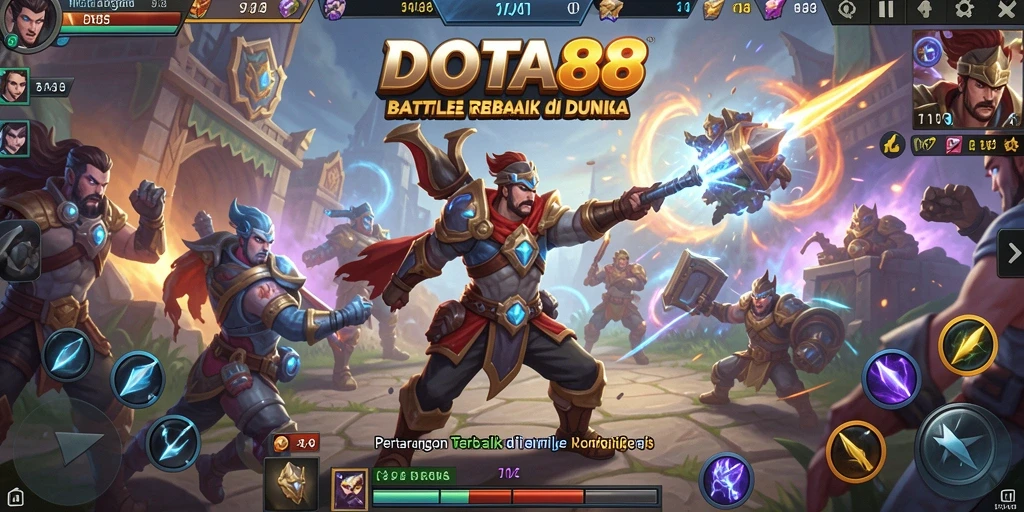 Tangkapan layar gameplay menampilkan aksi seru dalam DOTA88 Battle Royale.