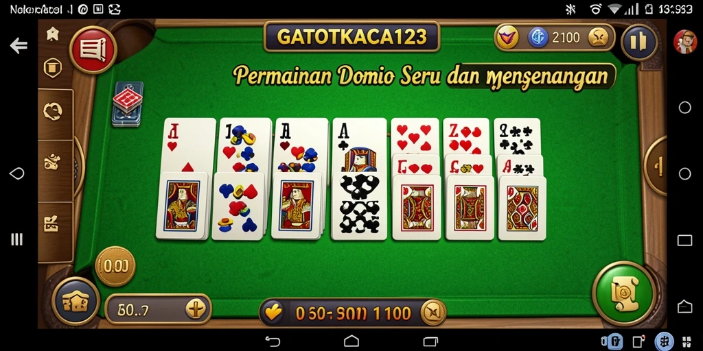 Tampilan gameplay seru dari GATOTKACA123 dalam bermain Domino.