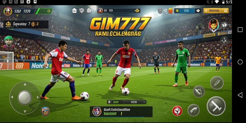 Tampilkan gameplay seru dalam pertandingan sepak bola.