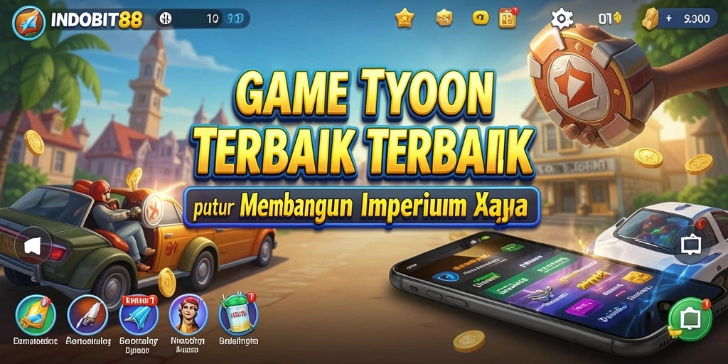 Screenshot utama INDOBIT88 menampilkan gameplay pengelolaan bisnis Tycoon yang menantang.