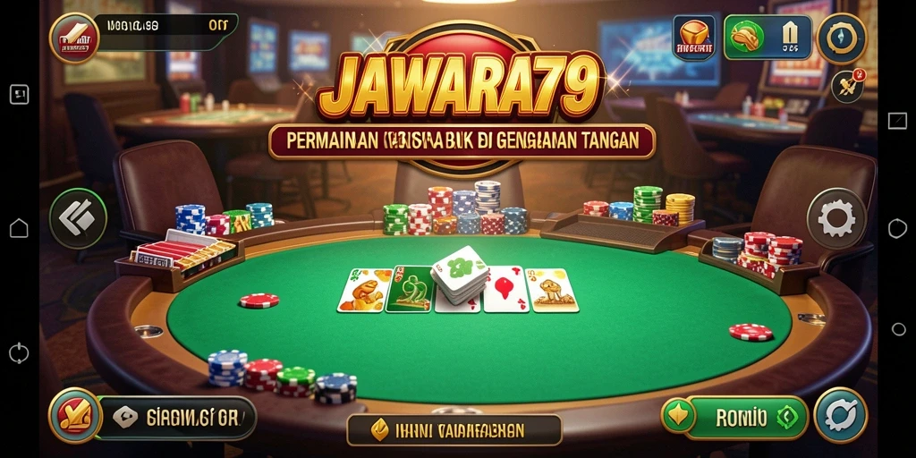 Screenshot gameplay menampilkan suasana kasino yang mengasyikkan.