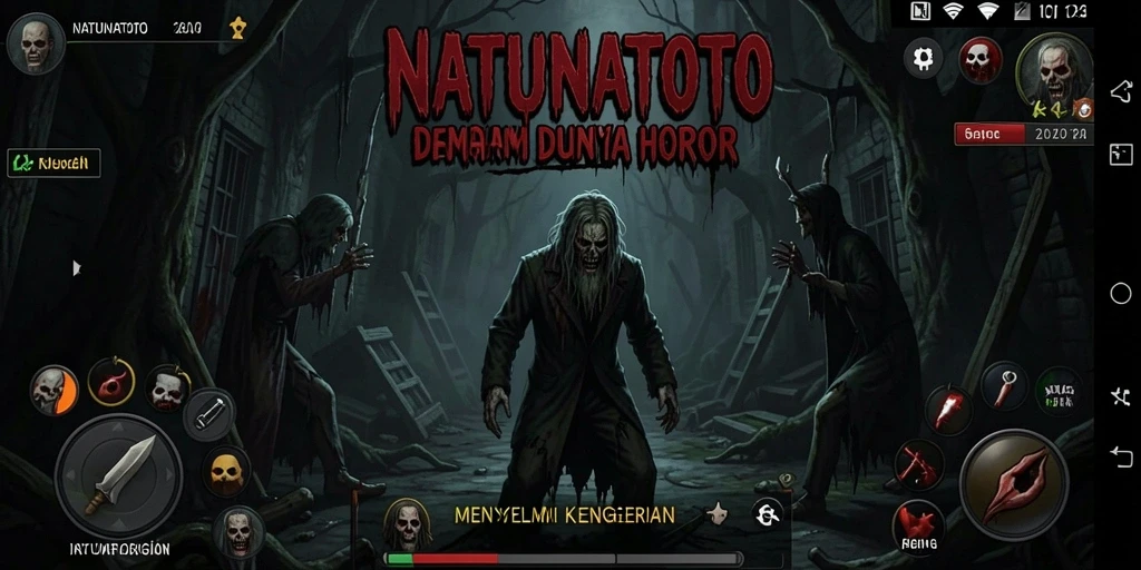 Tangkapan layar menampilkan suasana menyeramkan dari gameplay NATUNATOTO.