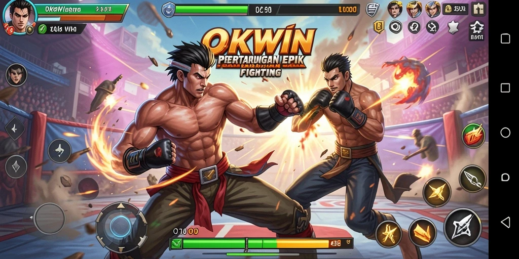 Tampilkan gameplay pertarungan yang mengasyikkan di OKWIN.