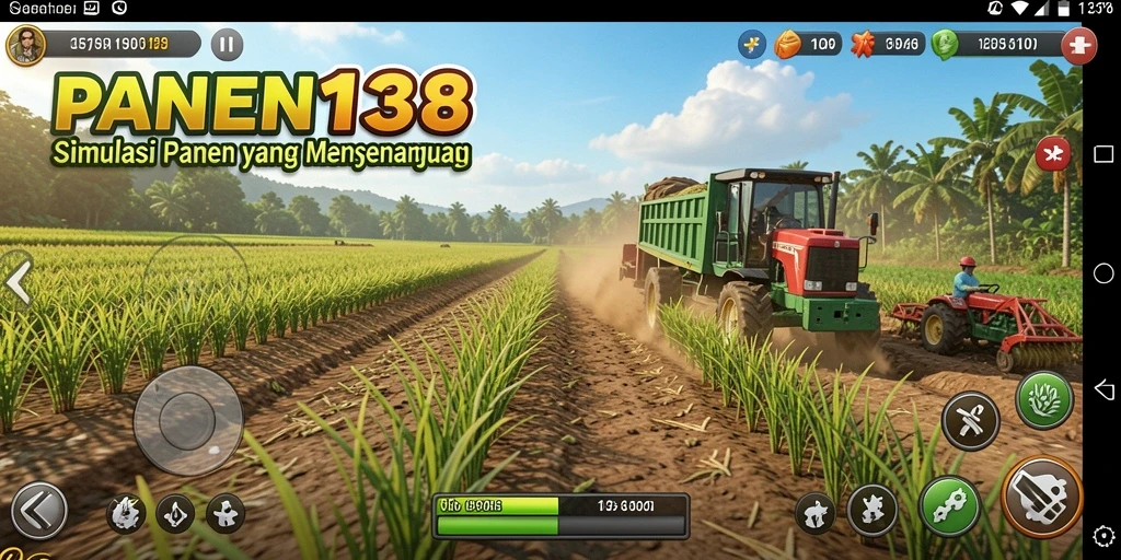 Screenshot gameplay yang menampilkan aktivitas bertani dalam PANEN138.