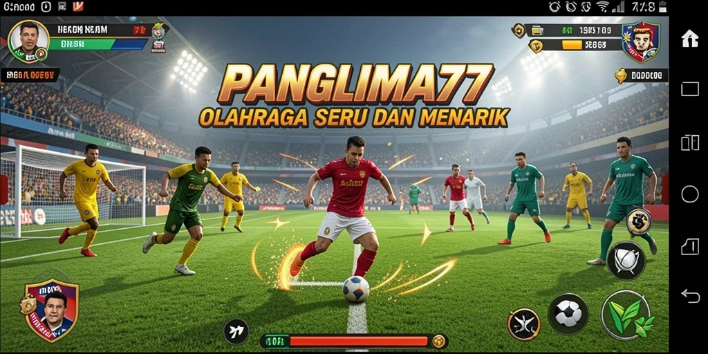 Screenshot PANGLIMA77 menampilkan momen seru dalam pertandingan olahraga.