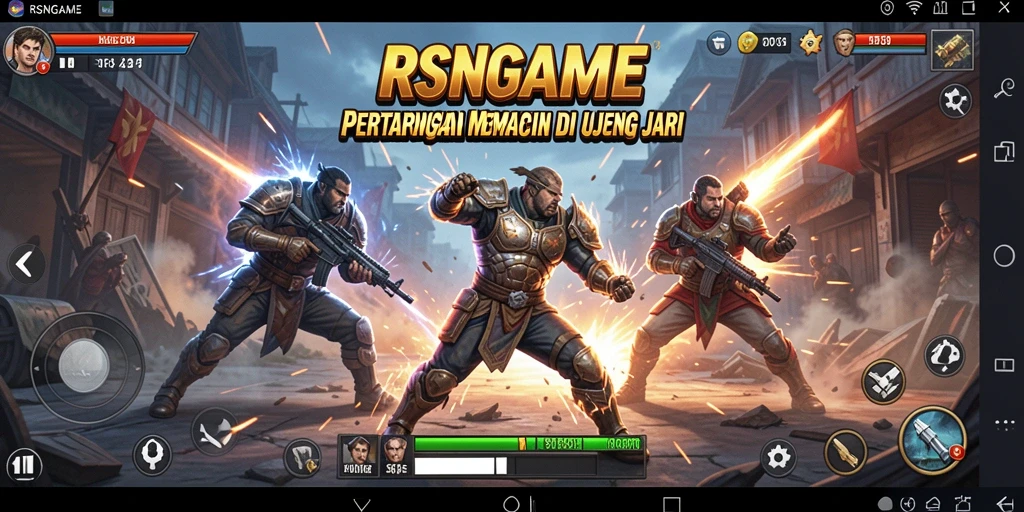 Gameplay RSNGAME yang mendebarkan dengan aksi pertarungan spektakuler.