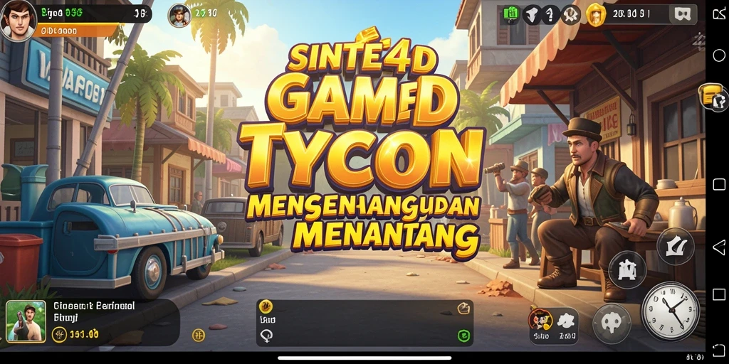 Screenshot gameplay SINTE4D menampilkan keseruan membangun usaha.