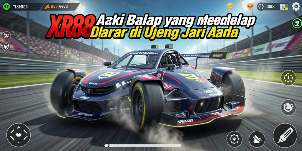 Gameplay XR88 menampilkan aksi balap yang seru dan mendebarkan.
